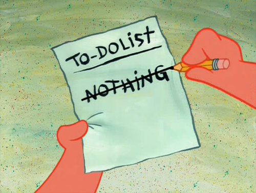 to do list with nothing on it!